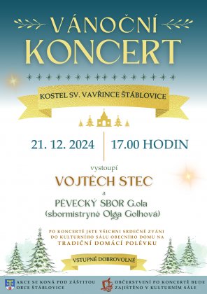 POZVÁNKA NA VÁNOČNÍ KONCERT V KOSTELE SV. VAVŘINCE - 21. 12. 2024